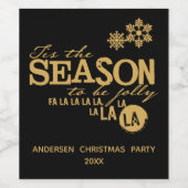 この季節のクリスマスワインまたはきらめくワインラ ワインラベル (シングルラベル)