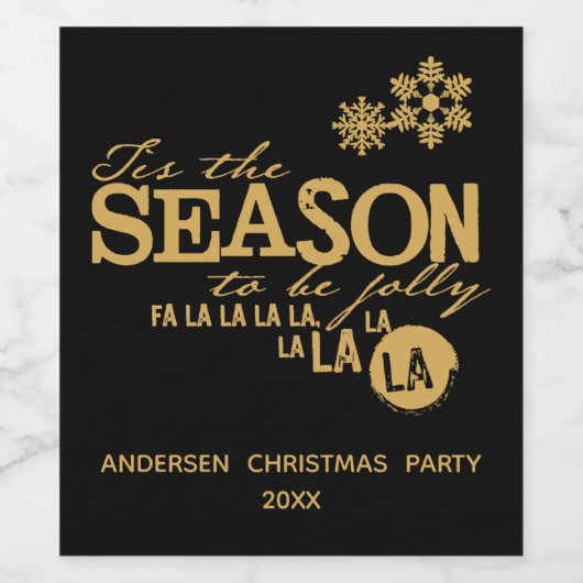 この季節のクリスマスワインまたはきらめくワインラ ワインラベル (シングルラベル)