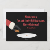「この季節のサンタとクッキーの写真クリスマス シーズンカード (裏面)