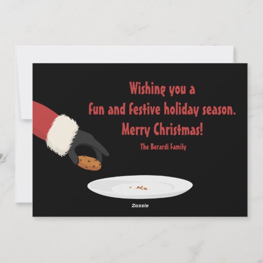 「この季節のサンタとクッキーの写真クリスマス シーズンカード (裏面)