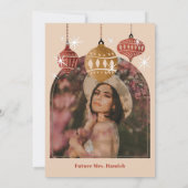 この季節のレトロクリスマスブライダルシャワー赤 招待状 (裏面)