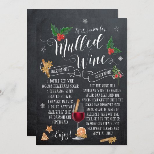 この季節のワインのクリスマスホリデーカード シーズンカード (正面/裏面)