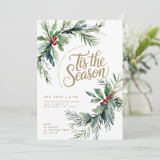 この季節の冬の果実はクリスマスの葉 招待状 (スタンド正面)
