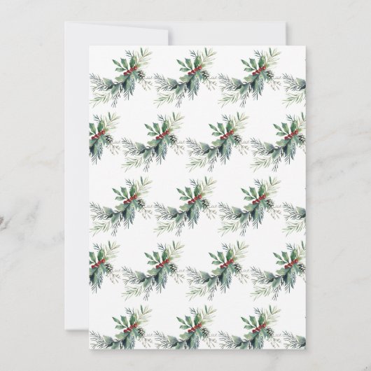 この季節の冬の果実はクリスマスの葉 招待状 (裏面)