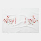 「この季節の水彩の冬のベリー キッチンタオル (横)