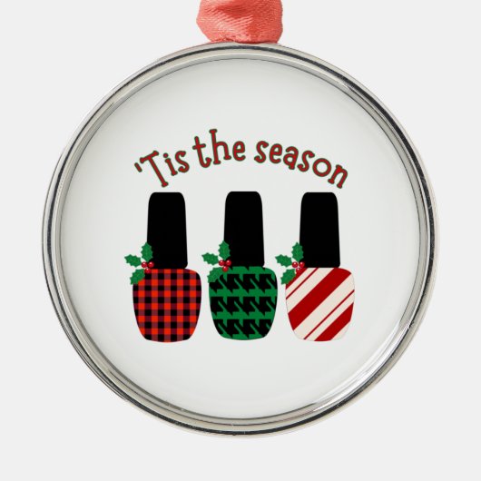 この季節の爪、 ネイルポーランドクリスマス メタルオーナメント (正面)