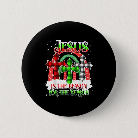 この季節の理由はイエス・キリスト 虹のクリスマス 缶バッジ (正面)