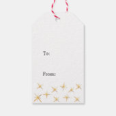 この季節の金ゴールドスノーフレークギフトラベル ギフトタグ (裏面)