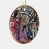 この季節の銅の書道埃っぽい青 セラミックオーナメント (右)