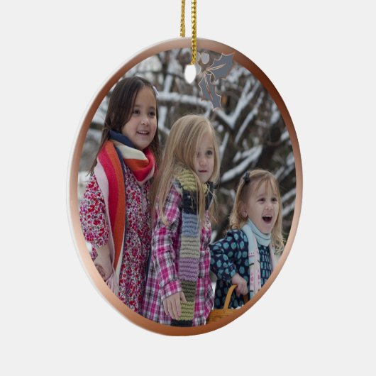 この季節の銅の書道埃っぽい青 セラミックオーナメント (右)