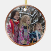 この季節の銅の書道埃っぽい青 セラミックオーナメント (正面)