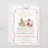 この季節はありがとう休日お洒落 招待状 (正面)