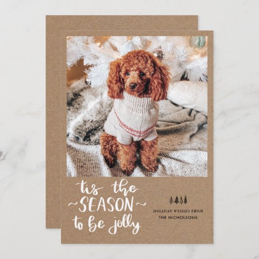 この季節はスクリプトすてきの休日の写真 シーズンカード (正面/裏面)