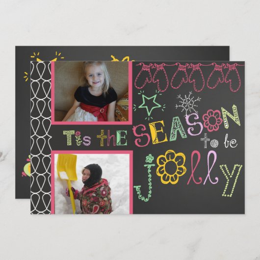 この季節は休日のすてき写真カード シーズンカード (正面/裏面)