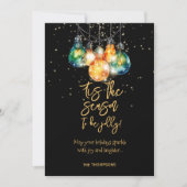 この季節は、黒、クリスマスライトカード シーズンカード (正面)