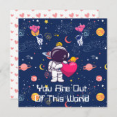 この宇宙で最高の人！ - スペースをテーマにしたバレンタイン シーズンカード (正面/裏面)