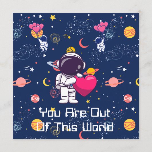 この宇宙で最高の人！ - スペースをテーマにしたバレンタイン シーズンカード (正面)