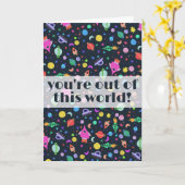 この宇宙を超えた水彩画の素晴らしい作品 カード (黄色い花)