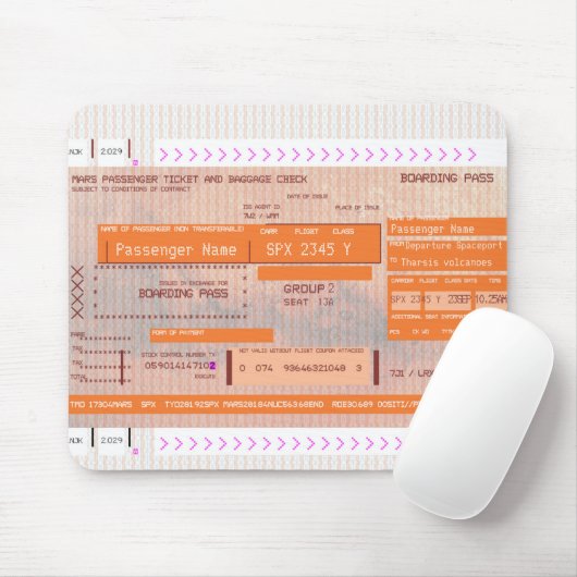 この宇宙フライト火星旅行搭乗券を変更 マウスパッド (マウス)