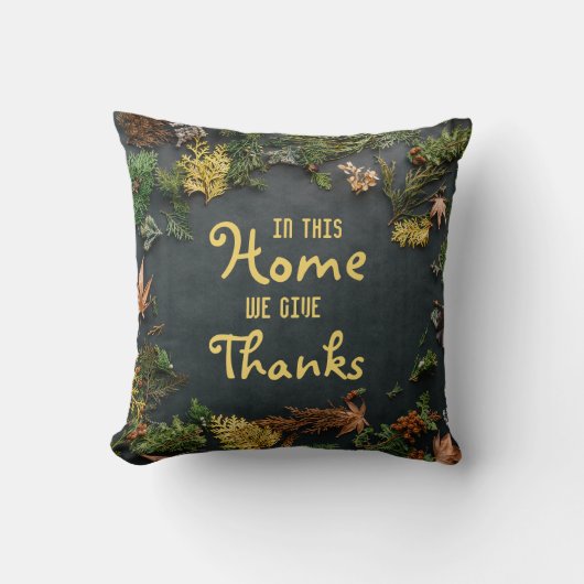 この家では与え感謝してい クッション (正面)