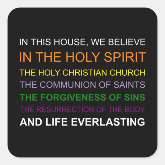 この家では信じ スクエアシール (正面)