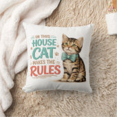 "この家では猫がルールを決める" かわいい子猫 クッション (ブランケット)