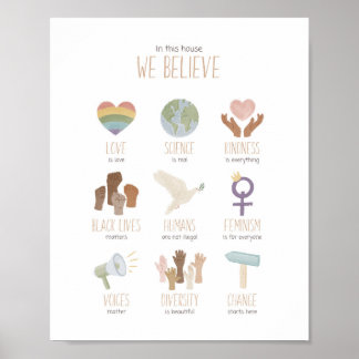 この家では黒人暮信じらし用ポスター ポスター