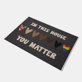 この家では、あなたが重要なマット、小さなハート ドアマット (アングル)