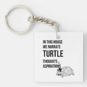 この家でカメおもしろいラバー引用文 キーホルダー (正面)