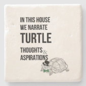 この家でカメおもしろいラバー引用文 ストーンコースター (正面)