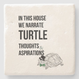 この家でカメおもしろいラバー引用文 ストーンコースター