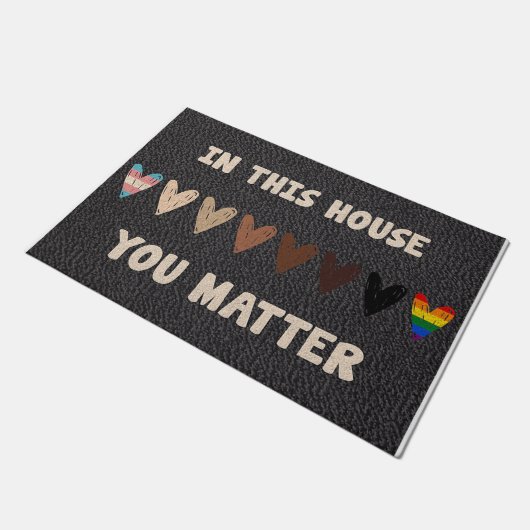 この家で君は重要なハートシンボルや象徴 ドアマット (アングル)