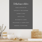 この家で我々は信じ |信モダン拠スタイリッシュ ポスター (キッチン)