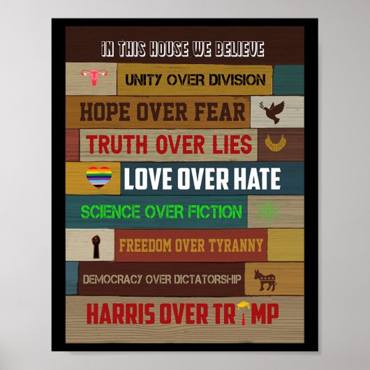 この家で我々は信じHarris Over Trump - Femin ポスター (正面)
