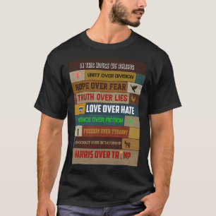 この家で我々は信じHarris Over Trump - Femin Tシャツ