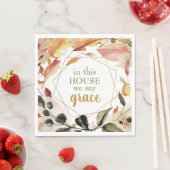 この家で我々は優雅な秋の水色と言う スタンダードランチョンナプキン (インサイチュ)