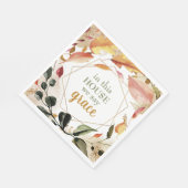 この家で我々は優雅な秋の水色と言う スタンダードランチョンナプキン (角)