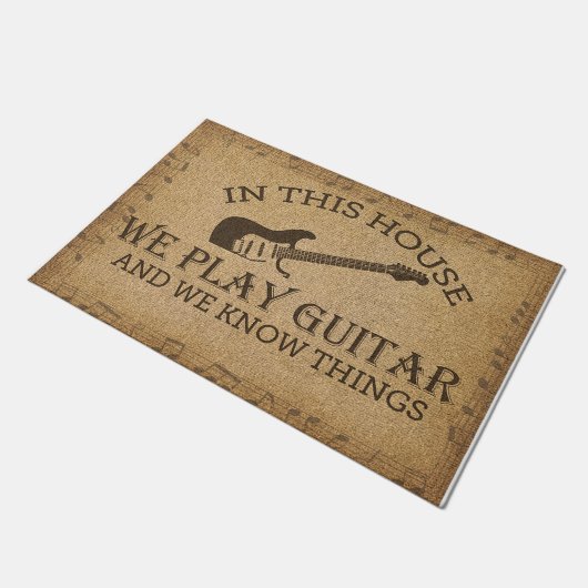 この家で私たちはギタ遊ーを ドアマット (アングル)