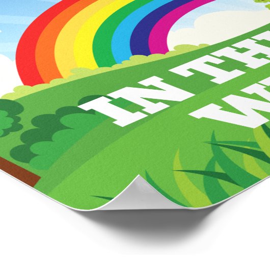 この家で私たちは言うゲイかわいいプライド虹 ポスター (角)