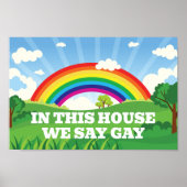 この家で私たちは言うゲイかわいいプライド虹 ポスター (正面)