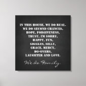 この家で私たち家族引用文プリント キャンバスプリント (正面)