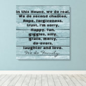 この家で私たち家族引用文プリント キャンバスプリント (インサイチュ (ウッドフロア))