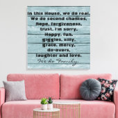 この家で私たち家族引用文プリント キャンバスプリント (インサイチュ (リビング))