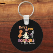 この家にはいくつかの恐怖がある幽霊カボチャH キーホルダー (正面)