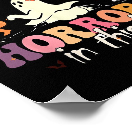 この家にはいくつかの恐怖がある幽霊カボチャH ポスター (角)