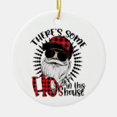 この家にはクリスマスに酒がおもしろいある セラミックオーナメント (正面)