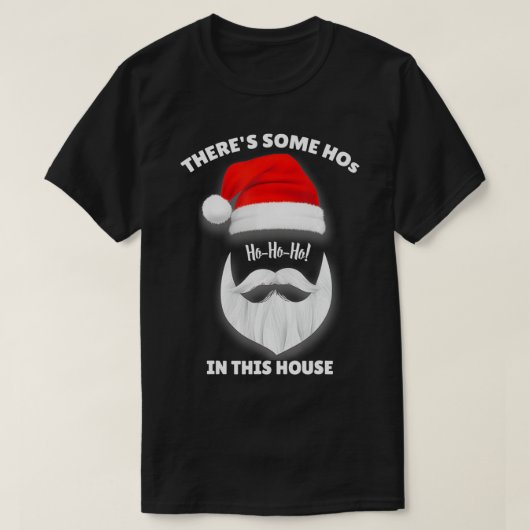 この家にはクリスマスサンにホーホーがいるぞ Tシャツ (デザイン正面)