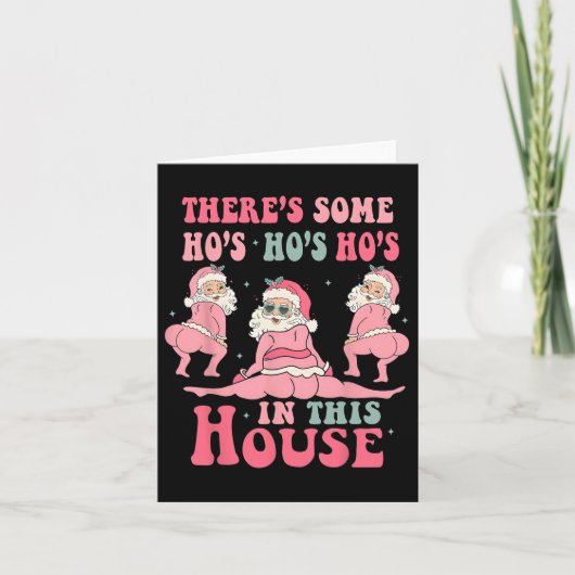 この家にはクリスマスピンクサンの家がいくつかある カード (正面)