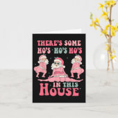 この家にはクリスマスピンクサンの家がいくつかある カード (黄色い花)