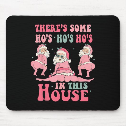 この家にはクリスマスピンクサンの家がいくつかある マウスパッド (正面)